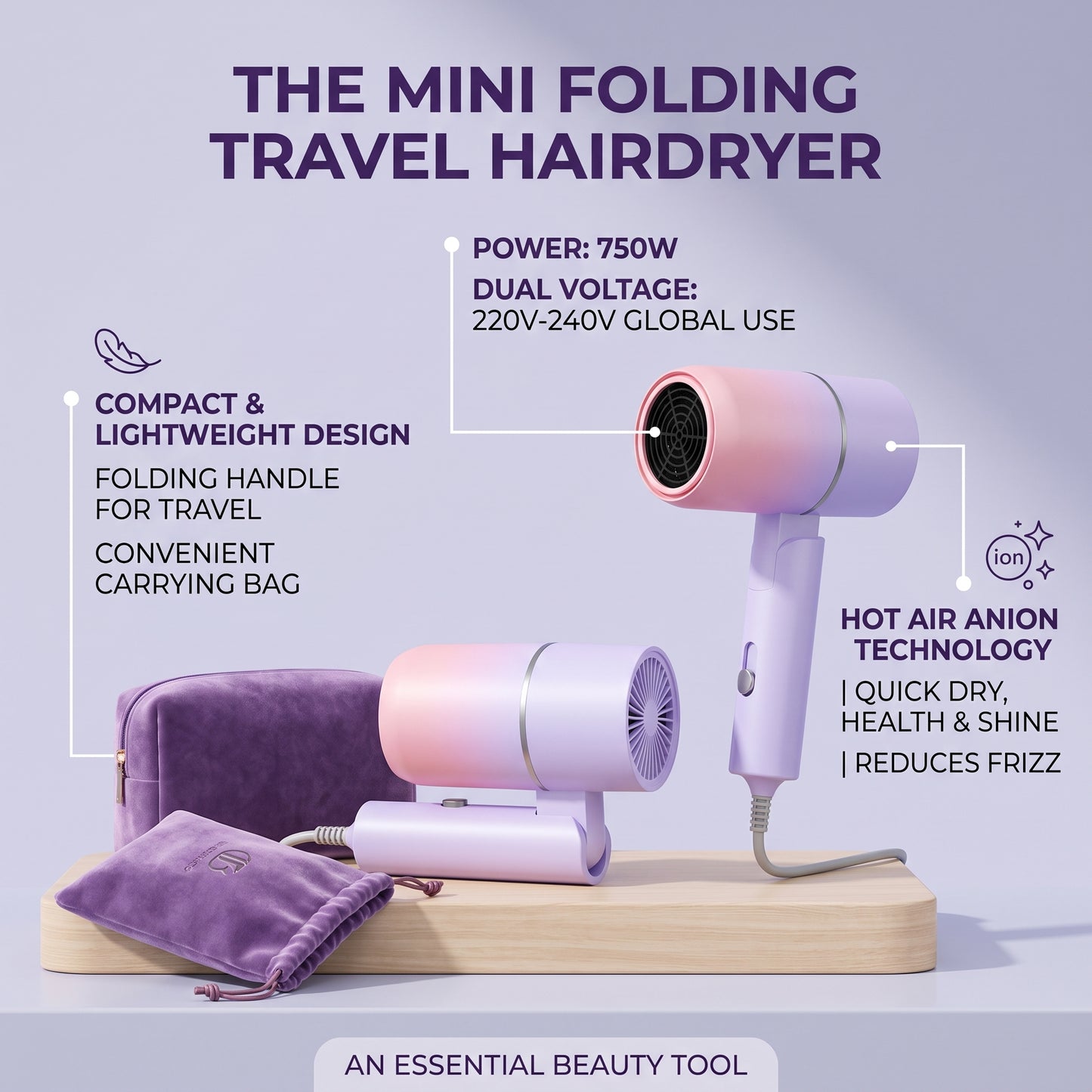 Compact Anion Hair Dryer